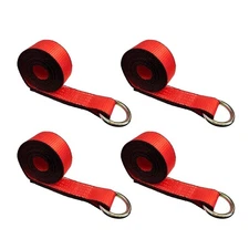 4 Pack 2" x 10' Lasso Strap w/ O Ring Auto Tie Down for Tow Truck Wheel Lift