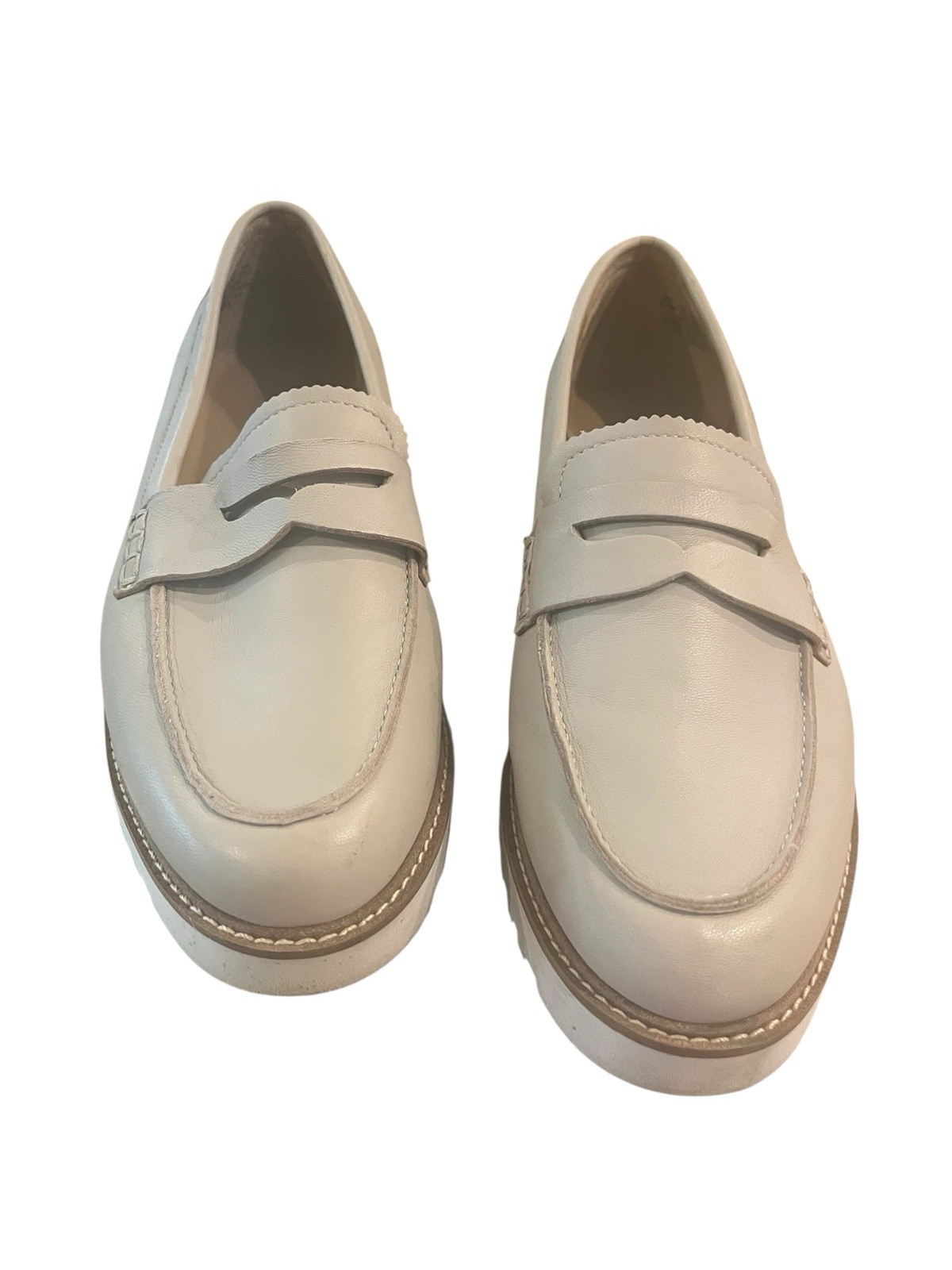 SAOLA Mocassini Franco Sarto Cedra suola a strappo Penny pelle panna grossa