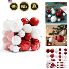 Christmas Tree Ornaments - 36 PCS Shatterproof Christmas Ball Ornaments Set f...