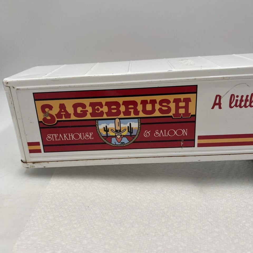 Semirremolque de juguete Peterbilt vintage ERTL Sagebrush Steakhouse & Saloon solo RARO Foto 3 de 4