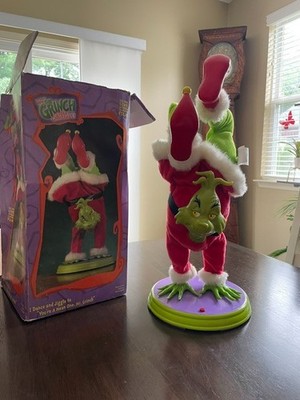 2000 Gemmy Animated Handstanding Grinch Dancing/Sings18.5'' tall Works Great!