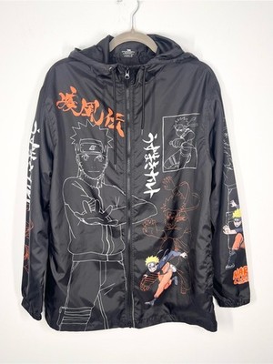 Naruto Shippuden Anime Lightweight Hooded Zip Up Jacket All Over Print Small