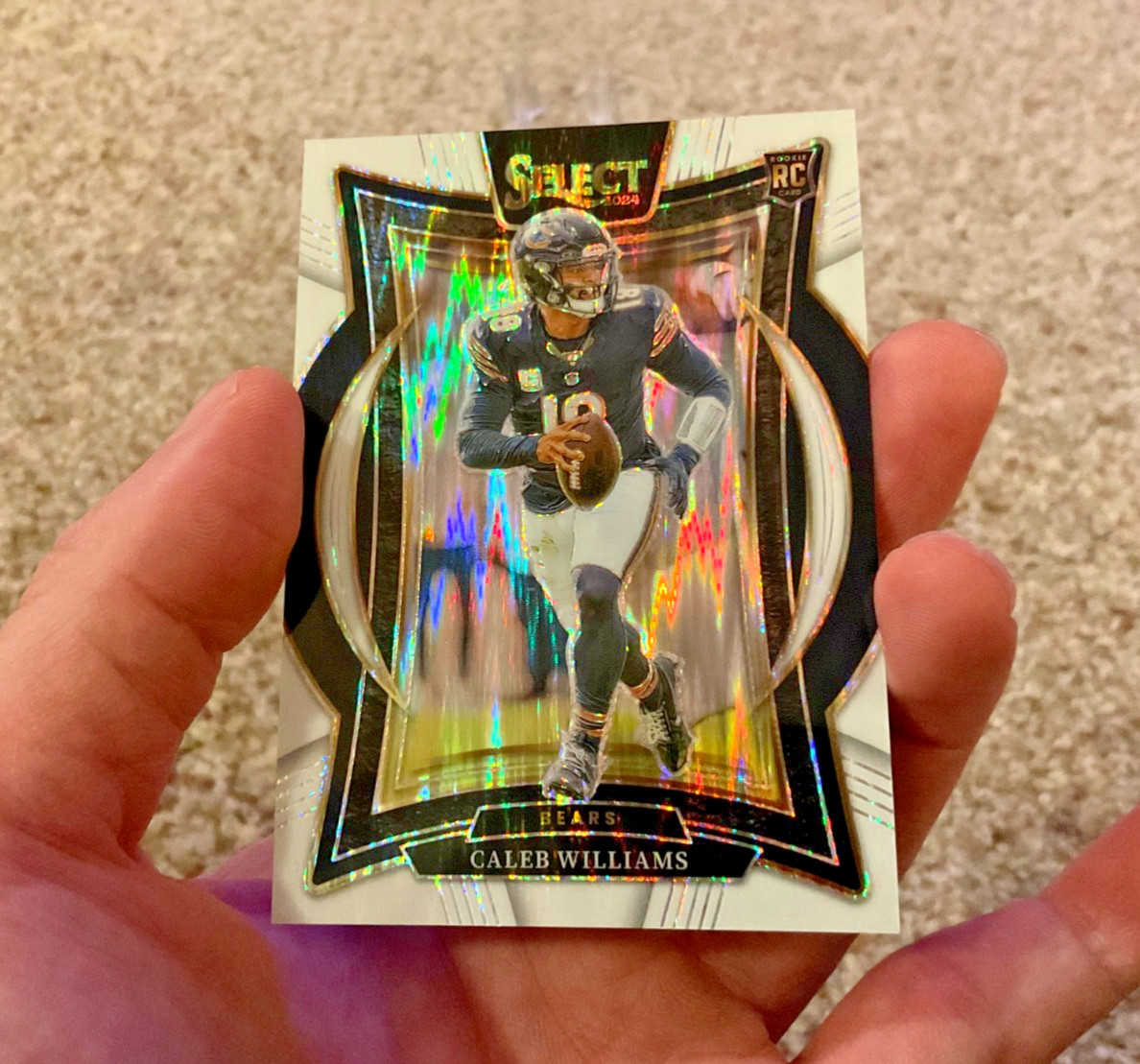 2024 Panini Select - Concourse Caleb Williams #25 White Shock Prizm (RC) /199