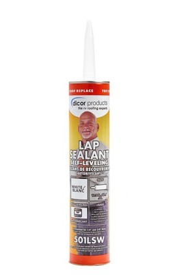 Dicor 501LSW-1 Epdm Self-Leveling Lap Sealant-10.3 Oz. Tube, White, 10.3 Flui...