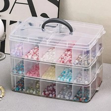 3-layer transparent storage box, stackable storage box, jewelry storage box