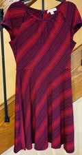 Michael Kors Dress Fit And Flare Zip Back True Red & Blue SZ. Med
