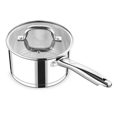 P&P CHEF 3 Quart Saucepan with Lid Set Stainless Steel Small Cooking Pot Indu...