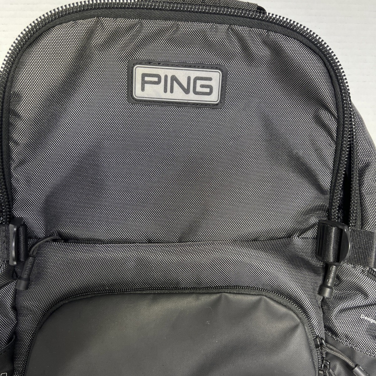 PING USA FLAG AC BKPK214 Gunmetal Black 8 Pocket Backpack Laptop