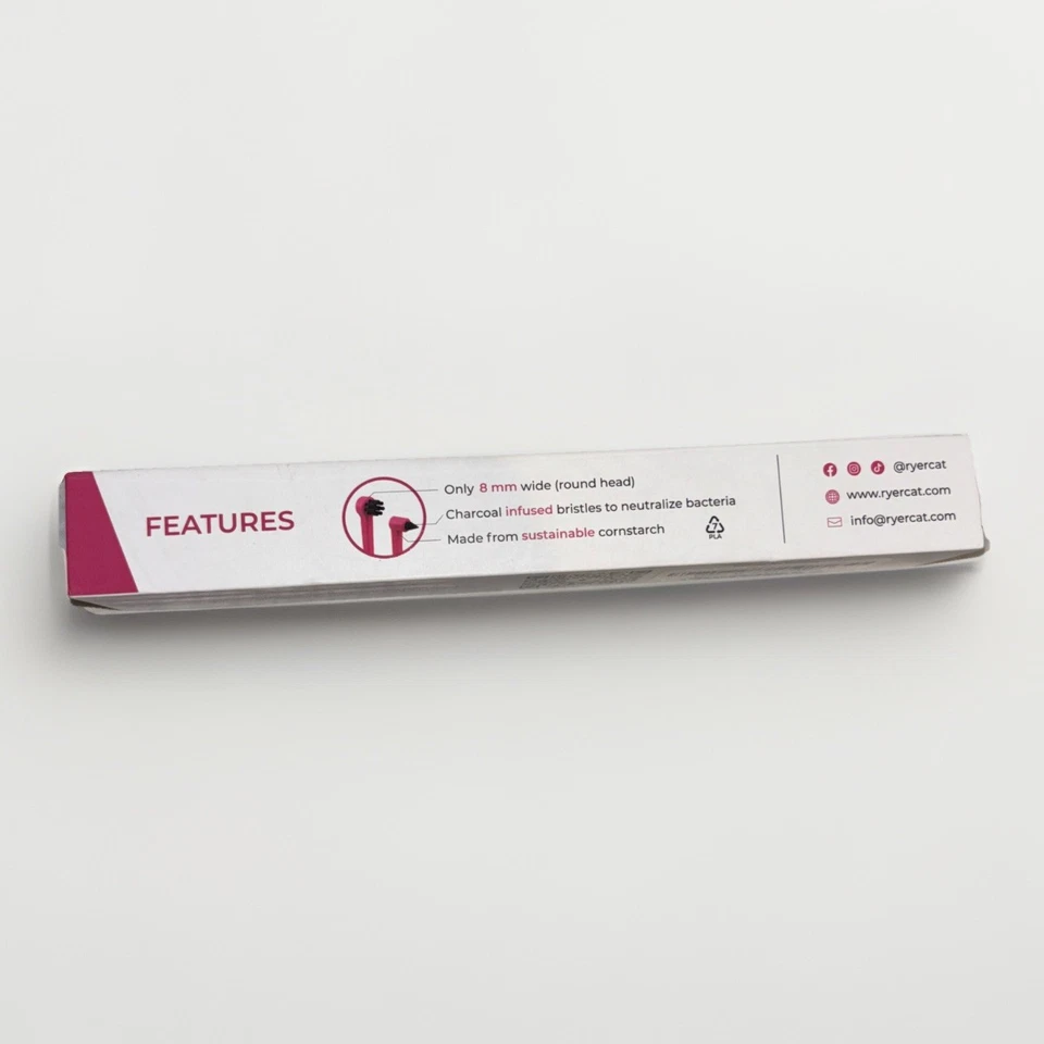 Cepillo de dientes RYERCAT de doble cara para gato, cepillo bucal para gatito con micro cabezal, rosa Foto 2 de 4