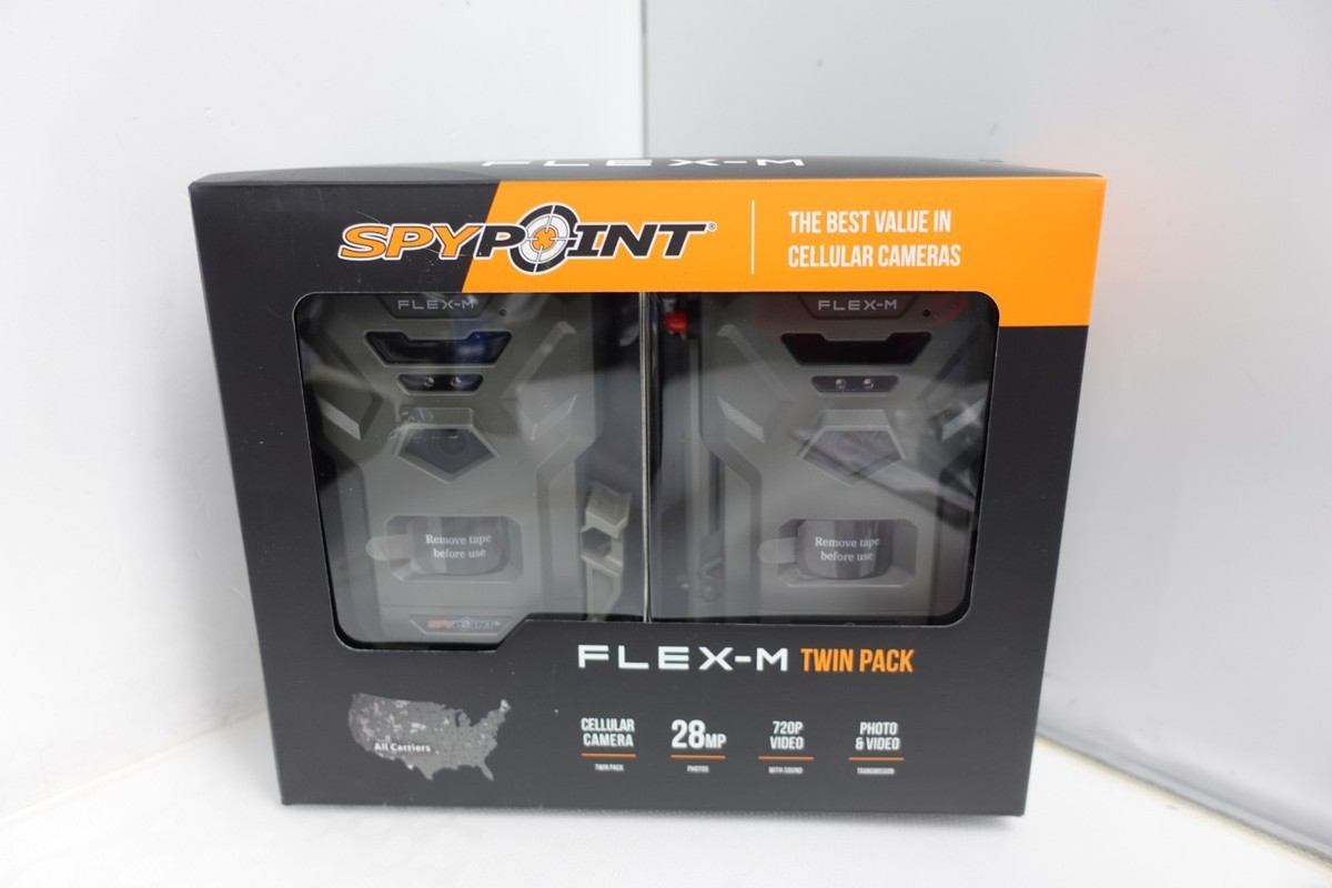 SPYPOINT Flex-M Twin Pack – Set 2 Fotocamere Trail Cellulari, 28MP, LTE, GPS, IP65, No WiFi