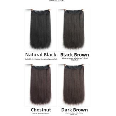 Glatthaar Extensions mit 5 Clips hohe Dichte 60 cm lang weiche Naturfaser