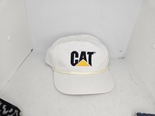 Vintage Caterpillar Trucker Hat Cap Snapback CAT White Rope Tonkin Adjustable
