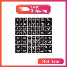 6 Sheets Temporary Tattoos Stencils Kits, 67pcs Butterfly  Dragon Patterns, Bod