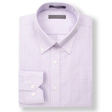 Damon Men's 18 x 36/37 Tall Lavender Check Button Down Collar Dress Shirt