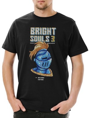 Bright Souls 3 Herren T-Shirt Gamer Dark Gaming Games Pixel Retro Arcade 8 16