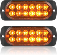 Pack of 2 Aluminum Housing Amber LED Trailer Turn Signal Brake Parking Side Make