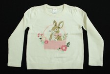 Gymboree Girl's Applique Crochet Bunny Sweater CN6 White Size 6 NWT