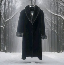 Vintage Boulevard East Vegan Faux Fur Peacoat Womens Med USA Contrast Beaver/Fox