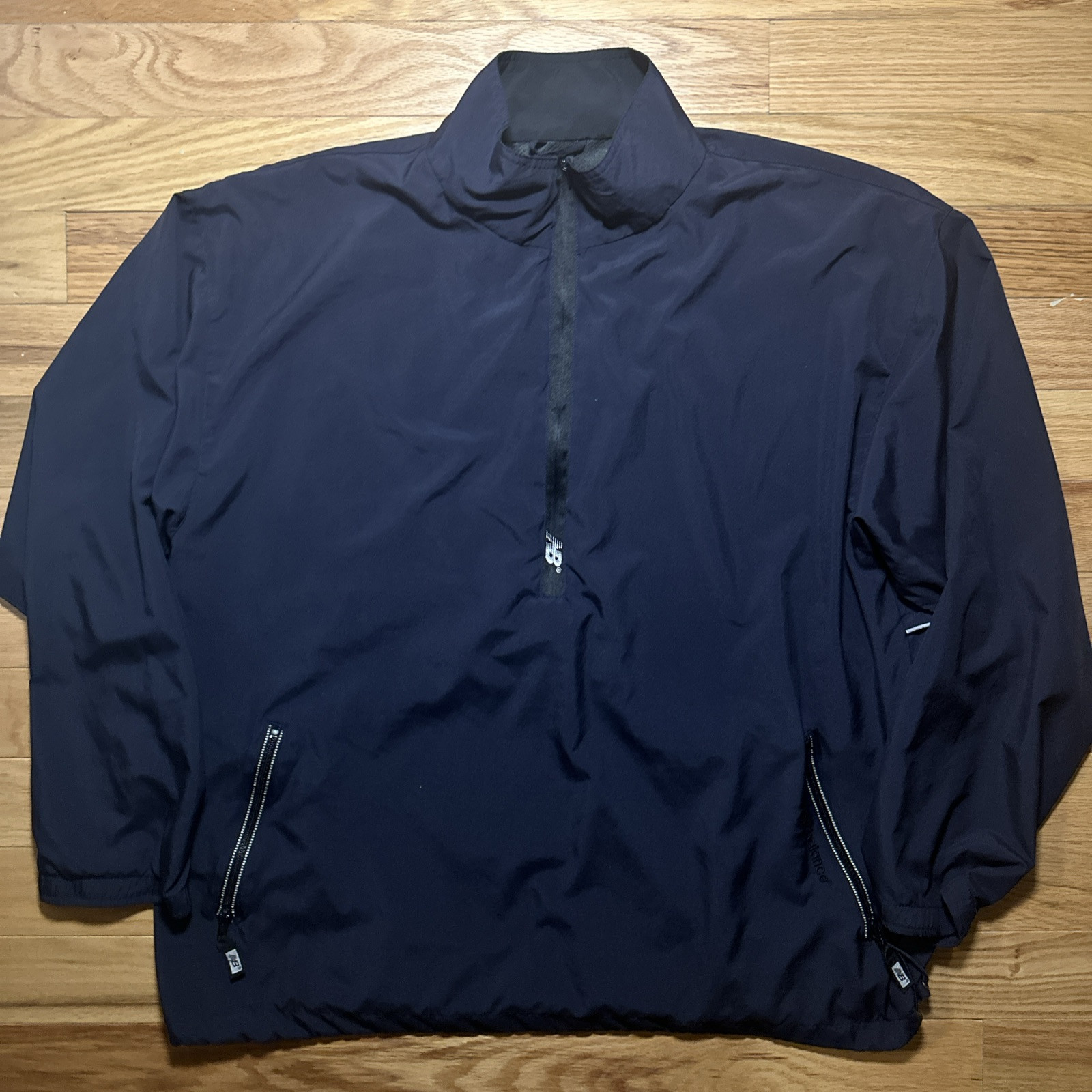 New Balance Quarter-Zip Windbreaker Pullover Navy Blue Mens Size XXL Y2K
