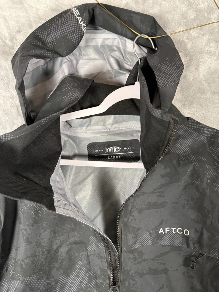 Chaqueta de lluvia de pesca AFTCO Stormbreaker para hombre grande negra camuflaje tormenta nueva con etiquetas Foto 4 de 4