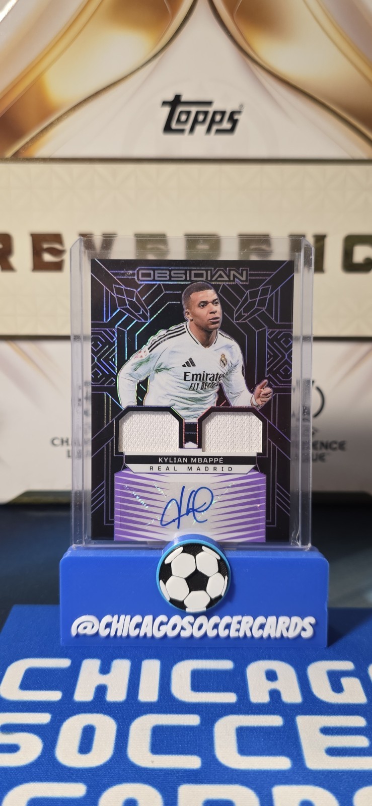 2024-25 PANINI OBSIDIAN SOCCER KYLIAN MBAPPE DUAL PATCH AUTO /10 REAL MADRID