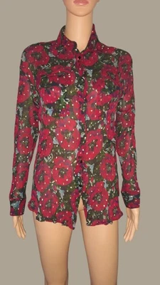 * THE KOOPLES *- Chemise fleurs soie Taille 3 - Photo 1/4