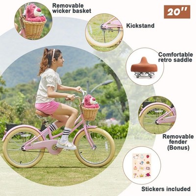 Glerc Little Molly 12-20 Inch Kids Retro Cruiser Bike for 2-13