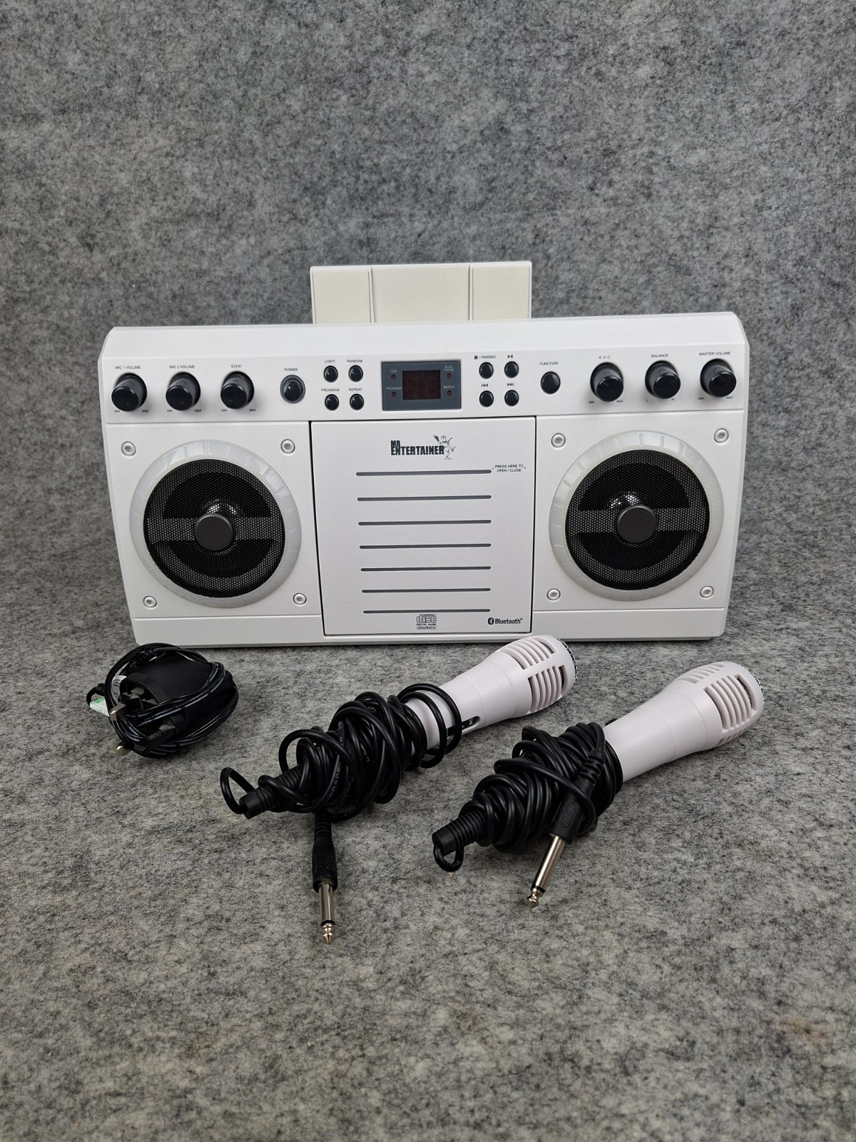Mr Entertainer Beatbox Bluetooth Karaoke Machine With 2 Mics And Power Supply