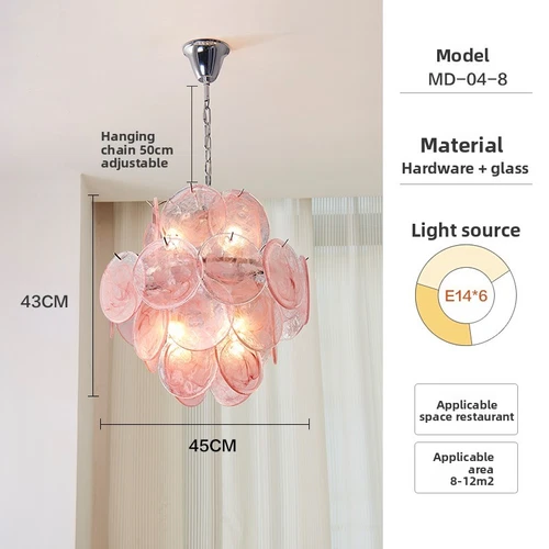Vintage Chandelier Luxury Bedroom Handcrafted Glass Pendant Ceiling Light Decor - Picture 10 of 11