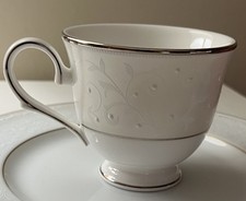Lennox Opal Innocence Bone Fine China Coffee/Tea Cup Platinum Trim Made In USA