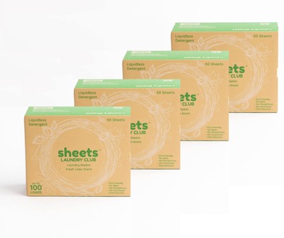 Laundry Detergent Sheets, 200 Pack (Up to 400 Loads) - Fresh Linen - New Liqu...