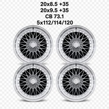 Bbs 20x8.5 20x9.5 Staggered Mesh Wheels 5x112114120 Et35 Silver Set Of 4