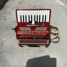 Stella Accordion Red Pearl Piano 48 Bass Keys
