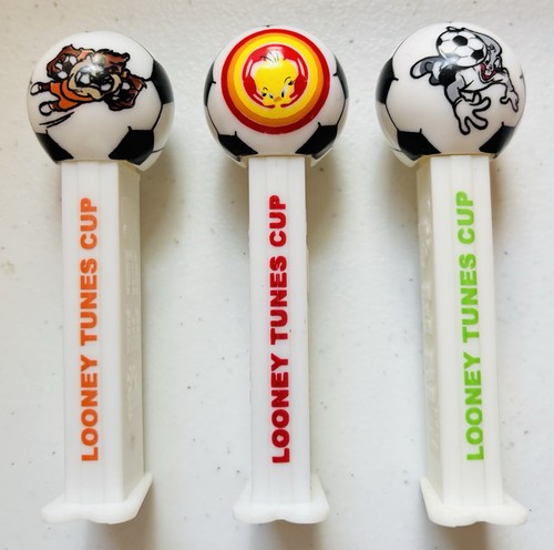 LOONEY TUNES CUP “Football” (Soccer Ball) - PEZ Dispensers - BUGS-TAZ-TWEETY