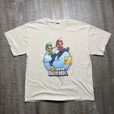 2009 Super Mario Bros Video Game Promo Shirt Large Mario Luigi