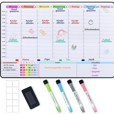 Magnetischer Whiteboard Wochenplaner abwischbar Familienplaner Planungstafel ...