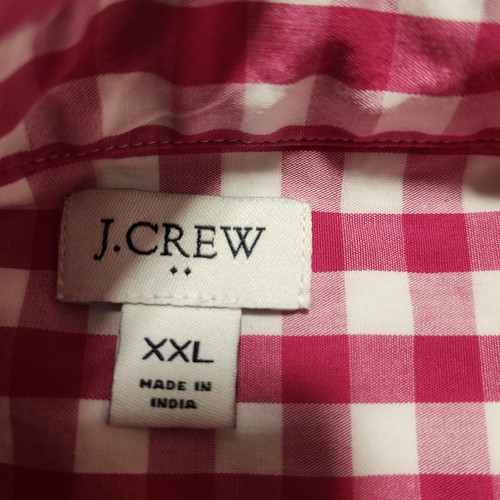 J Crew Factory Shirt Womens 2X Pink White Gingham Check Button Down Pocket - Picture 14 of 15
