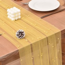 Pearl Table Runner Easter 10ft Rustic Boho Tulle Spring 10ft Single Yellow