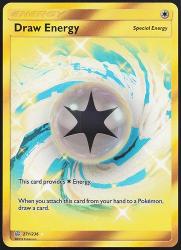 Draw Energy 271/236 Secret Rare Cosmic Eclipse Pokemon Holo NM