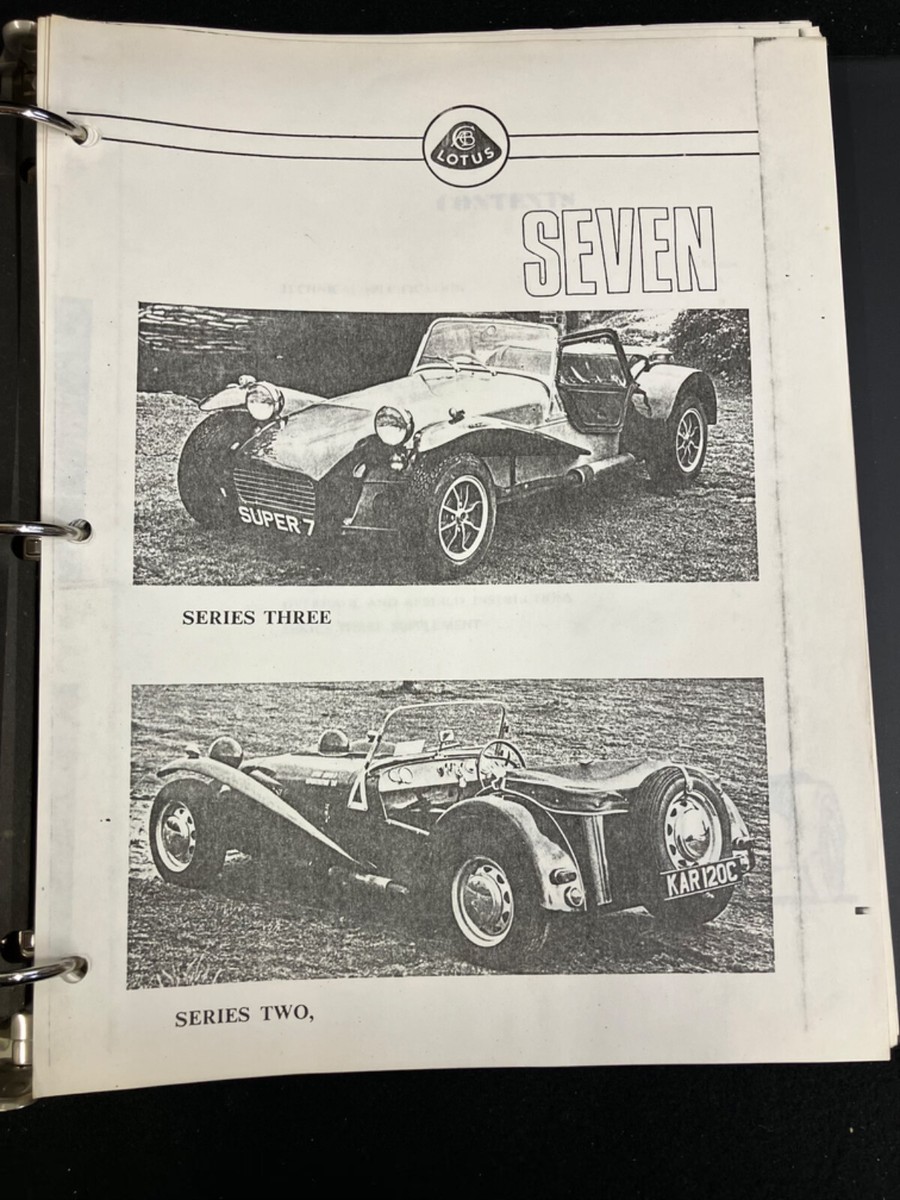 1979 CATERHAM SUPER SEVEN LOTUS OWNER'S MANUAL, VINTAGE COPY 1979 CATERHAM SUPER SEVEN LOTUS OWNER'S MANUAL, VINTAGE COPY