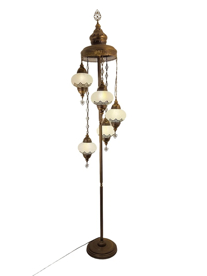 Angora Asli 5 Globe Standing Turkish Lamp | Turkish Moroccan Standing Floor L... - Image 2 of 4