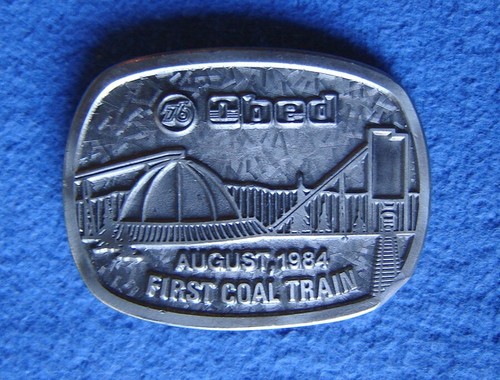 Vintage Union Oil Gas Belt Buckle ~ 76 Ball ~ Obed Canada First Coal Train 1984