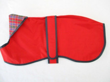 MAC 17" 43cm WHIPPET COAT RED NYLON WATERPROOF OUTER CHECK COTTON LINING