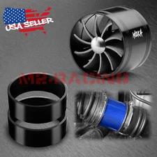 Mi2KA Turbine Air Intake Fuel Gas Saver Single Fan System Turbo 2.5"-3.0" Black