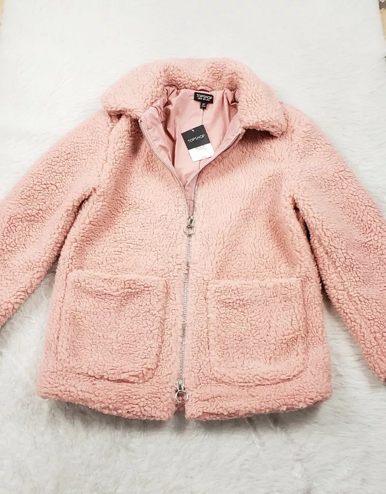 Topshop borg top teddy coat