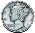 United States 1940-P Silver Mercury Dime~Free Shipping #A80