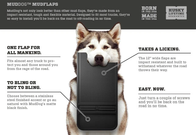 Guardabarros trasero HUSKY MudDog para GMC Sierra 1500 2500 3500 HD Canyon 55101 Foto 4 de 4