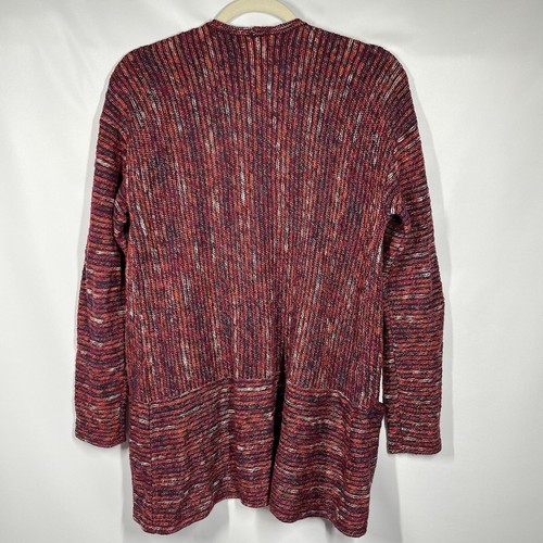 J Jill Open Cardigan S Multicolor Cotton Pockets Comfort Art Teacher Boho Granny - Picture 6 of 8