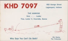 QSL postcard Vera Lester Tina Charlotte Donna Hawkins 1960s Logansport Indiana