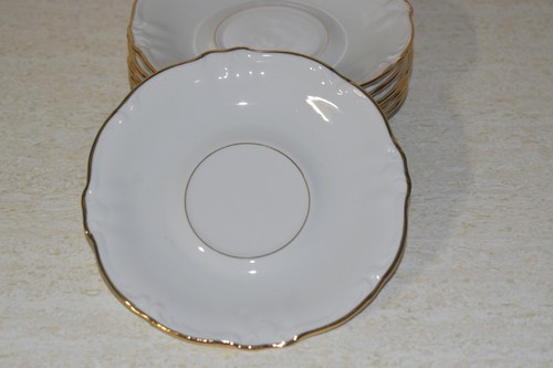 Winterling® Bavaria Germany White w/Gold Trim China: 5 Coffee Cup Saucers Only - Picture 2 of 6